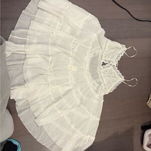 Free People Ivory Lace  Detail slip Dress